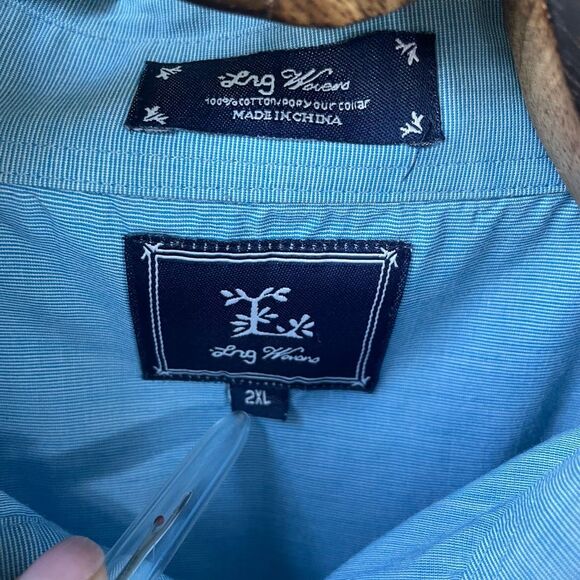 Lrg 1947 The Fresh Outdoors Embroidered Shirt Sleeve Button Shirt Blue 2XL - Picture 5 of 9